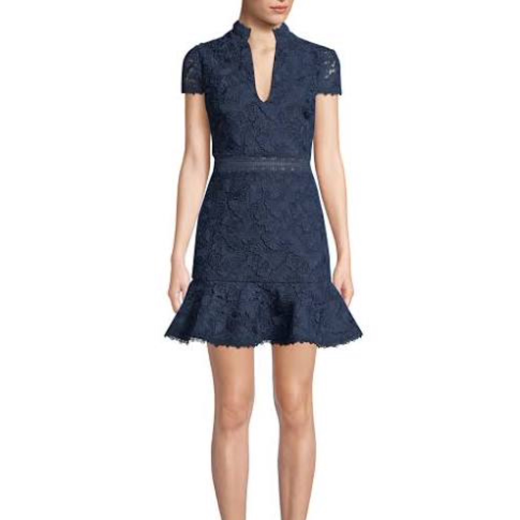 Alice And Olivia Diona Lace Mini Dress